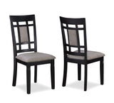 Paige Black/Gray Modern Solid Wood and Veneers Fabric Upholstered Dining Room Set - Ella Furniture