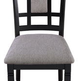 Paige Black/Gray Modern Solid Wood and Veneers Fabric Upholstered Dining Room Set - Ella Furniture