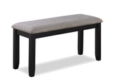 Paige Black/Gray Modern Solid Wood and Veneers Fabric Upholstered Dining Room Set - Ella Furniture