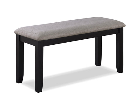 Paige Black/Gray Modern Solid Wood and Veneers Fabric Upholstered Dining Room Set - Ella Furniture