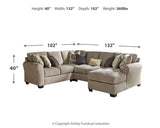 Pantomine Driftwood 4-Piece Sectional With Ottoman - Ella Furniture