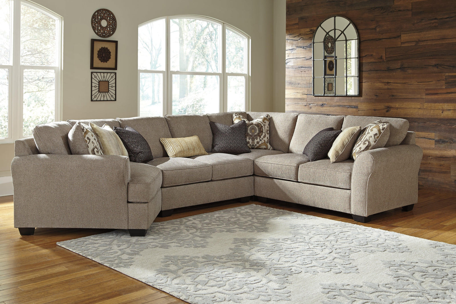 Pantomine Driftwood 4-Piece Sectional With Ottoman PKG010943 - 39122S11 | 3912208 - Ella Furniture