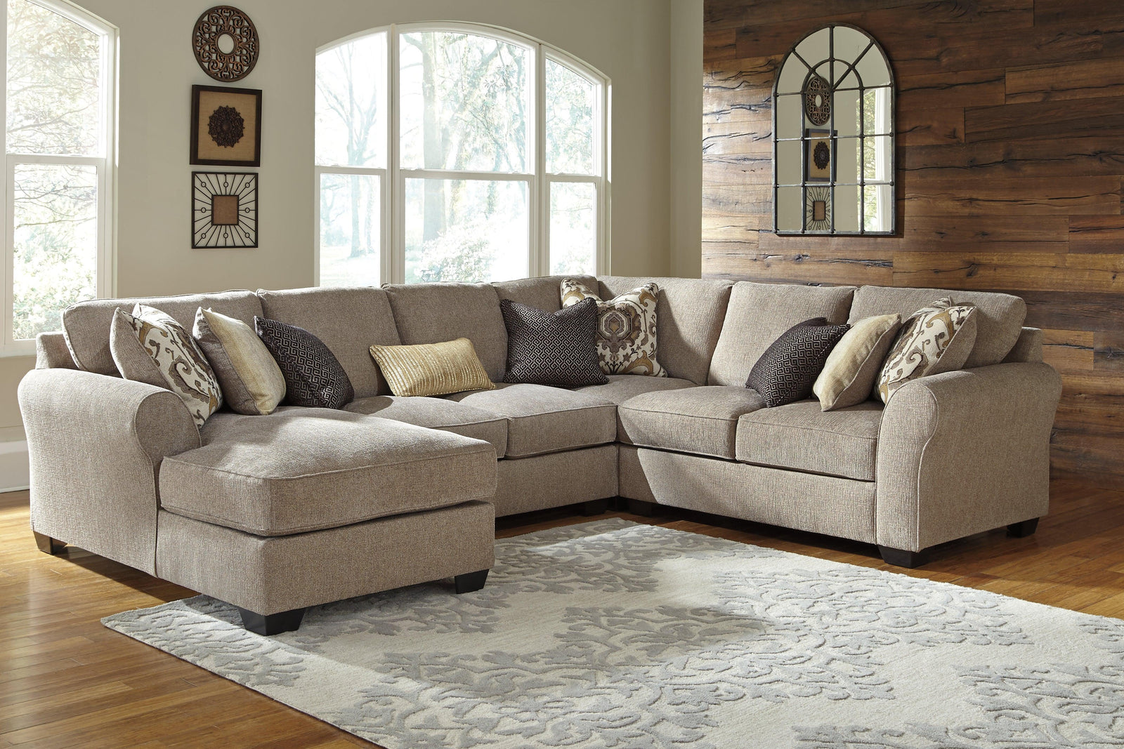 Pantomine Driftwood 4-Piece Sectional With Ottoman PKG010945 - 39122S2 | 3912208 - Ella Furniture