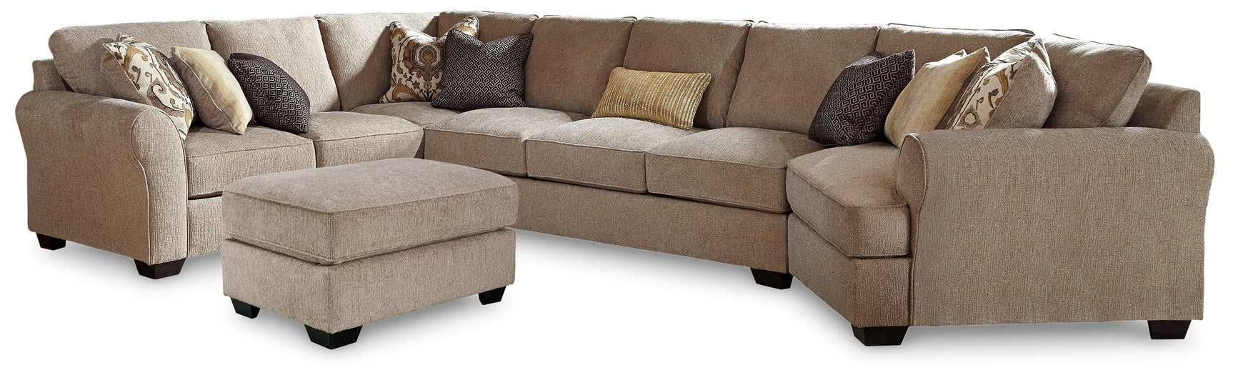 Pantomine Driftwood 4-Piece Sectional With Ottoman PKG010952 - 39122S9 | 3912208 - Ella Furniture