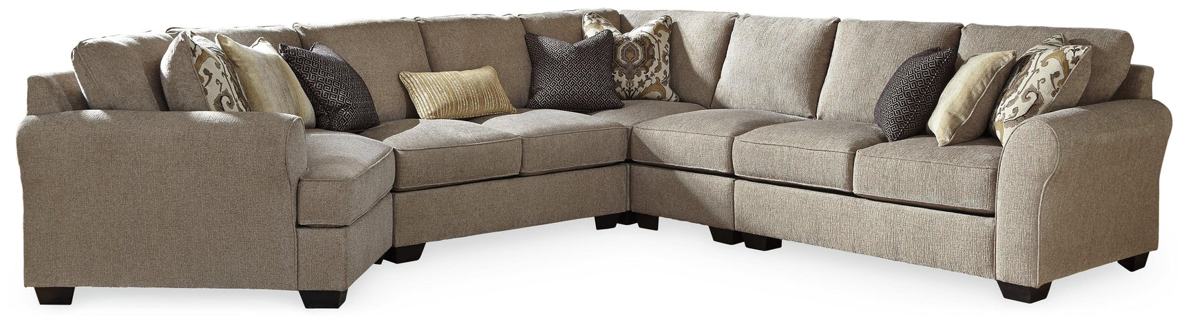 Pantomine Driftwood 5-Piece Sectional With Ottoman PKG010942 - 39122S10 | 3912208 - Ella Furniture