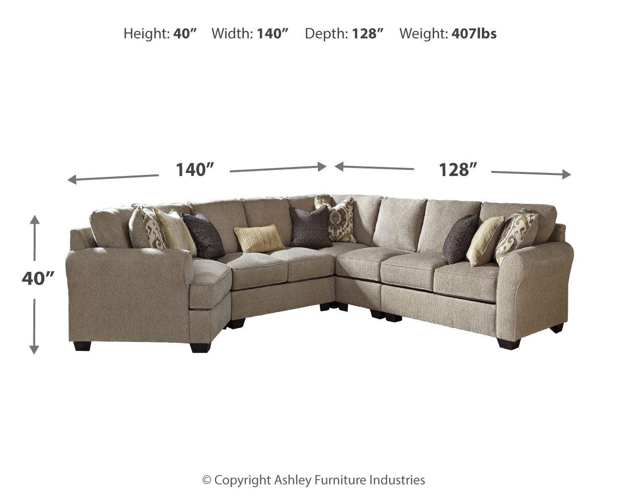 Pantomine Driftwood 5-Piece Sectional With Ottoman PKG010942 - 39122S10 | 3912208 - Ella Furniture