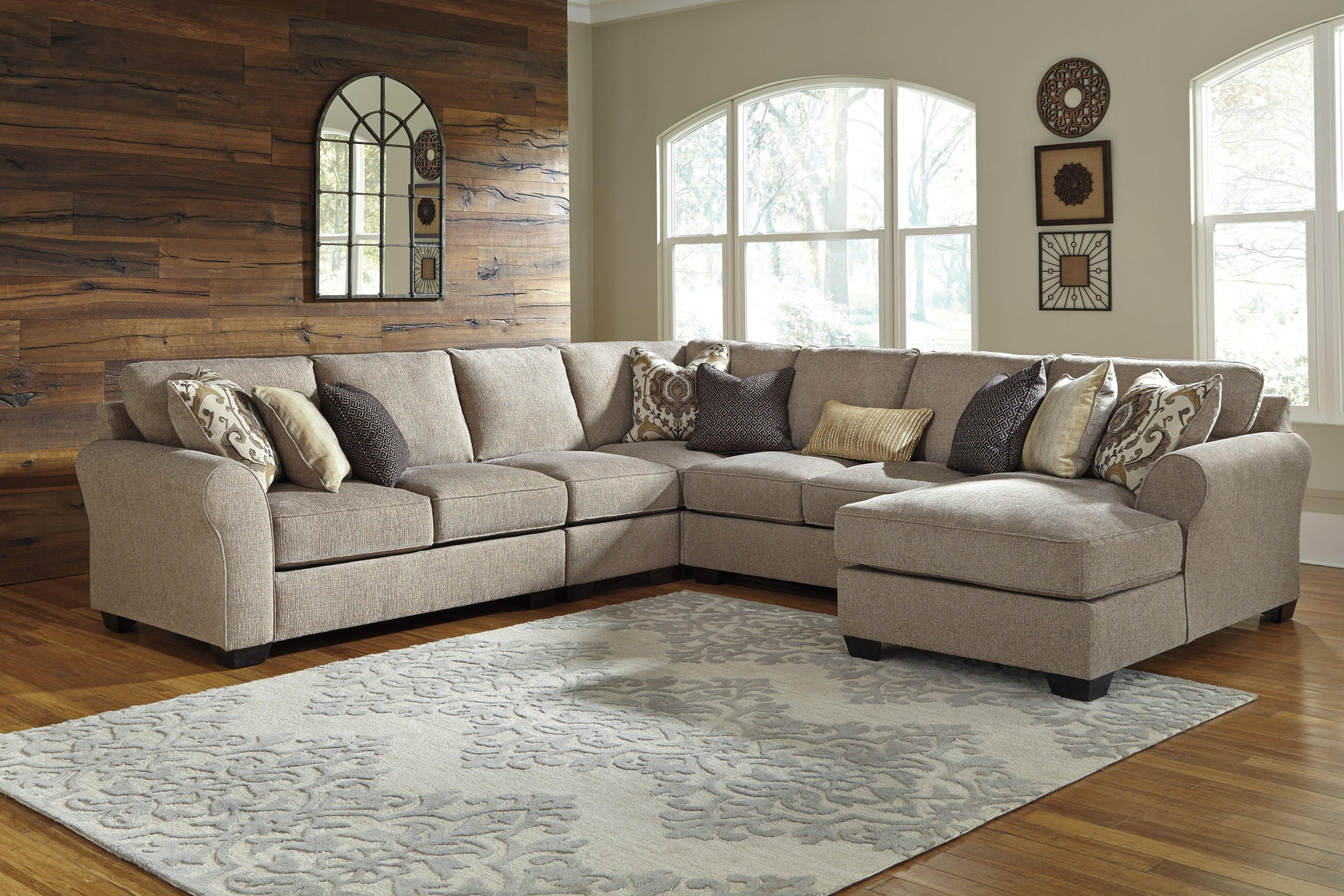 Pantomine Driftwood 5-Piece Sectional With Ottoman PKG010947 - 39122S4 | 3912208 - Ella Furniture