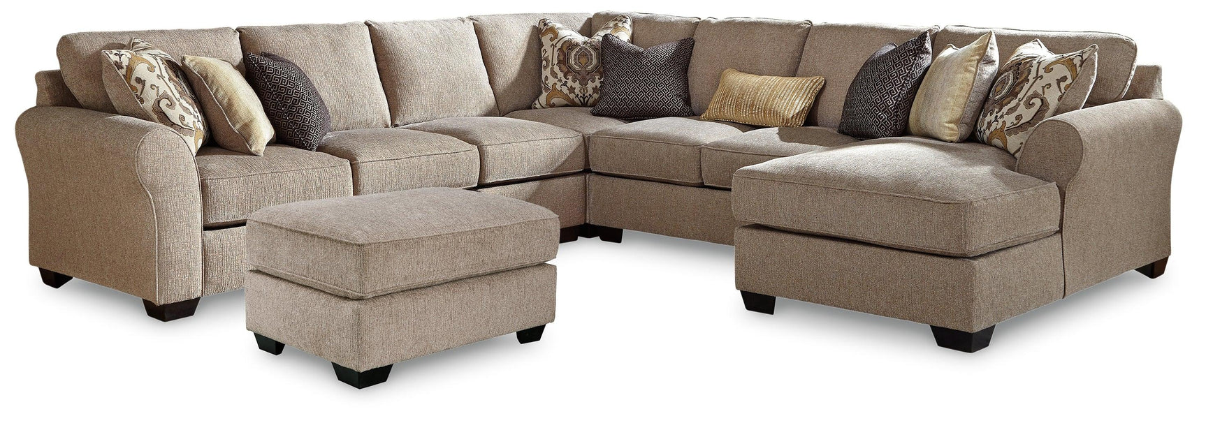 Pantomine Driftwood 5-Piece Sectional With Ottoman PKG010947 - 39122S4 | 3912208 - Ella Furniture