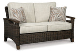 Paradise Medium Brown Trail Outdoor Sofa And Loveseat - Ella Furniture