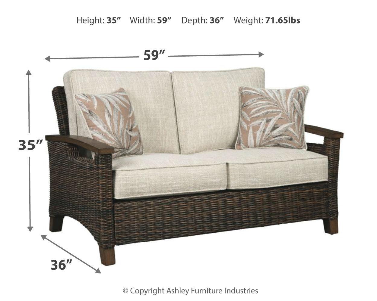 Paradise Medium Brown Trail Outdoor Sofa And Loveseat - Ella Furniture