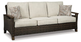 Paradise Medium Brown Trail Outdoor Sofa With 2 Lounge Chairs - Ella Furniture
