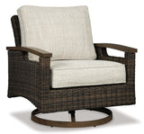Paradise Medium Brown Trail Outdoor Sofa With 2 Lounge Chairs - Ella Furniture