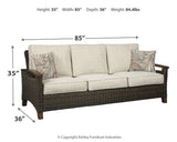 Paradise Medium Brown Trail Outdoor Sofa With 2 Lounge Chairs - Ella Furniture