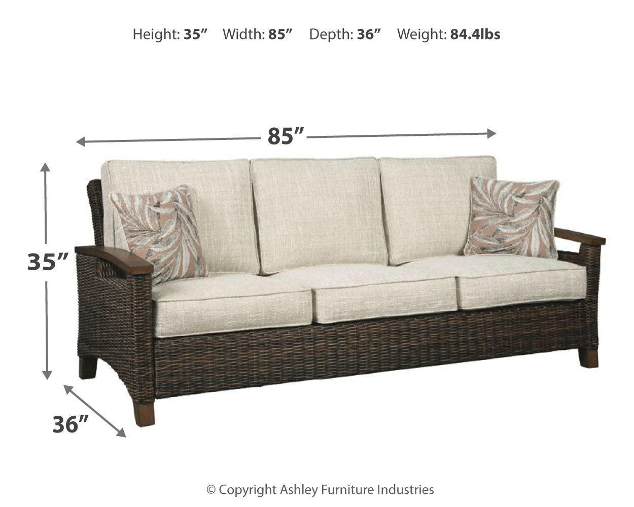 Paradise Medium Brown Trail Outdoor Sofa With 2 Lounge Chairs - Ella Furniture
