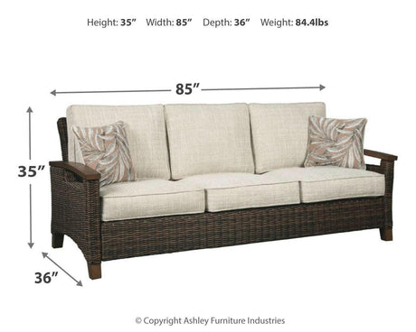Paradise Medium Brown Trail Outdoor Sofa With 2 Lounge Chairs - Ella Furniture