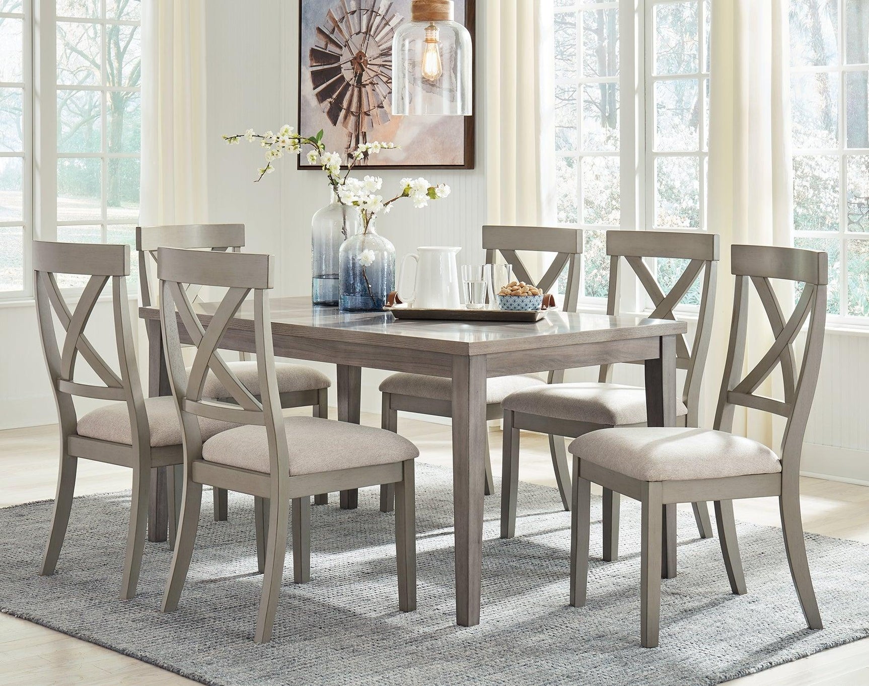 Parellen Gray Rectangular Dining Room Set - Ella Furniture