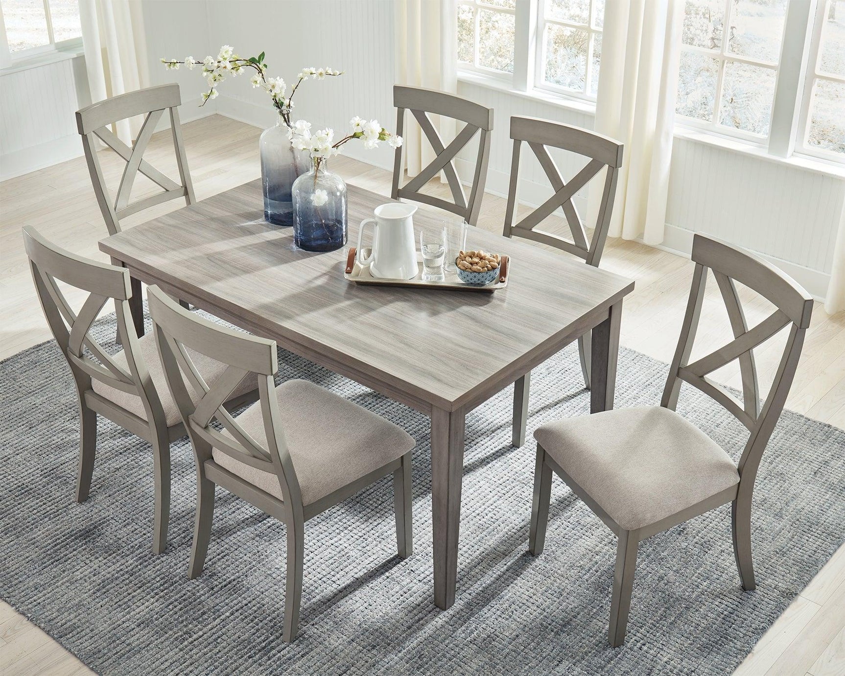 Parellen Gray Rectangular Dining Room Set - Ella Furniture