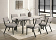 Parker Light Gray Genuine Marble Table + 6 Chairs from Ella Furniture