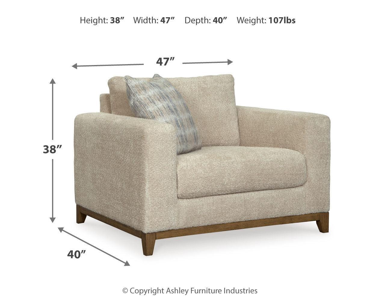 Parklynn Desert Chair And Ottoman - Ella Furniture