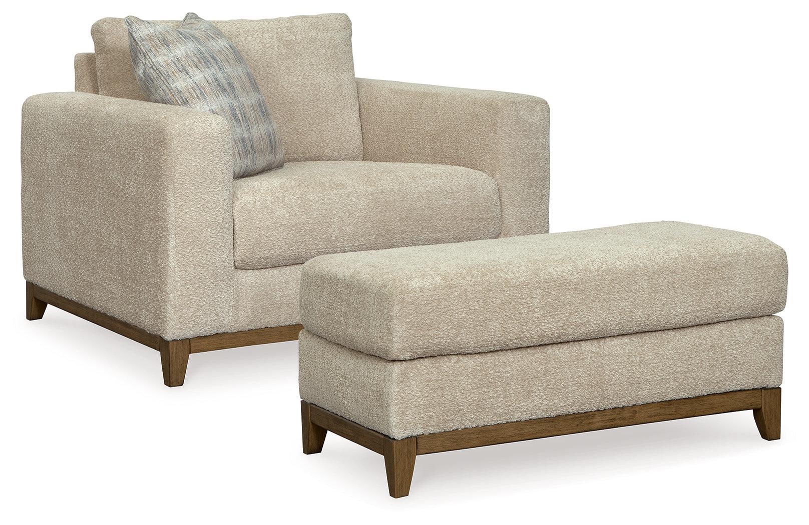 Parklynn Desert Chair And Ottoman - Ella Furniture