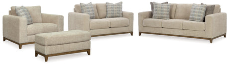 Parklynn Desert Sofa, Loveseat, Chair And Ottoman - Ella Furniture