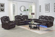 Party Time Brown Reclining Sofa, Loveseat And Recliner - Ella Furniture
