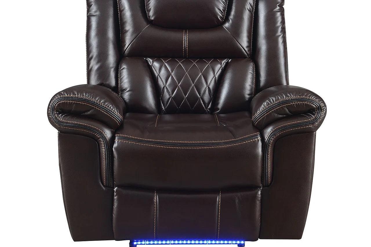 Party Time Brown Reclining Sofa, Loveseat And Recliner - Ella Furniture