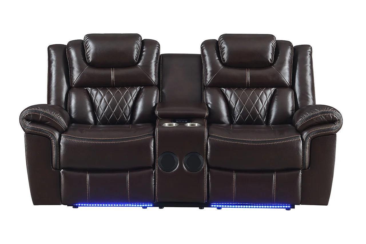Party Time Brown Reclining Sofa, Loveseat And Recliner - Ella Furniture