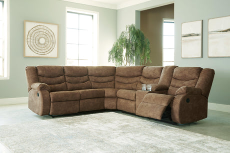 Partymate Brindle 2-Piece Sectional With Recliner - Ella Furniture