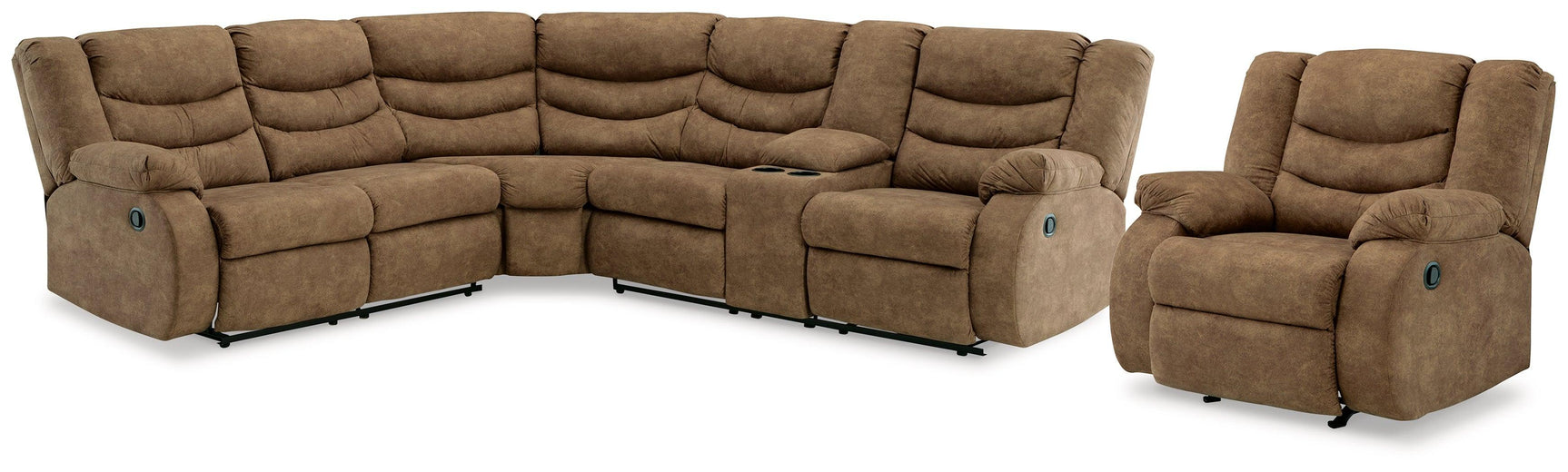 Partymate Brindle 2-Piece Sectional With Recliner - Ella Furniture