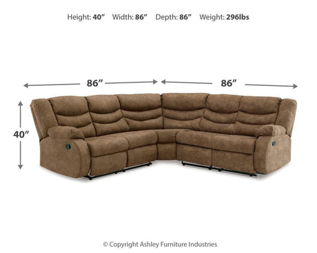 Partymate Brindle 2-Piece Sectional With Recliner PKG015102 - 36902S2 | 3690225 - Ella Furniture