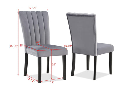 Pascal Gray Marble Faux Modern Wood And Veneers Rectangular Dining Room Set - Ella Furniture