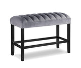 Pascal White-Gray Faux Marble Velvet Seat Rectangular Counter Height Dining Room Set - Ella Furniture
