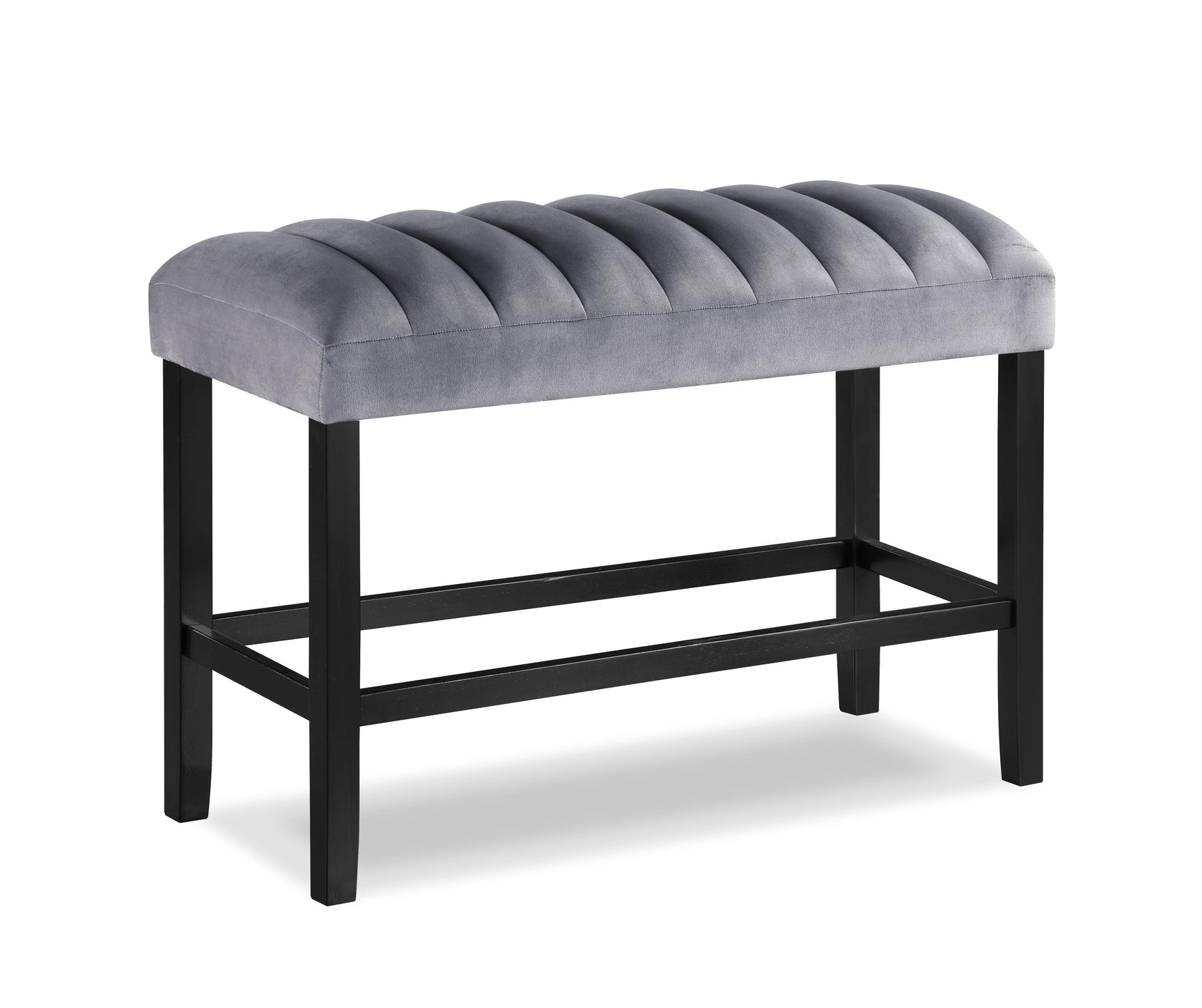 Pascal White-Gray Faux Marble Velvet Seat Rectangular Counter Height Dining Room Set - Ella Furniture