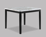 Pascal White-Gray Faux Marble Velvet Seat Rectangular Counter Height Dining Room Set - Ella Furniture