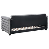 Patricia Boucle Upholstered Twin Day Bed with Trundle Grey 300718 - Ella Furniture