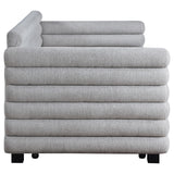 Patricia Boucle Upholstered Twin Day Bed with Trundle Grey 300718 - Ella Furniture