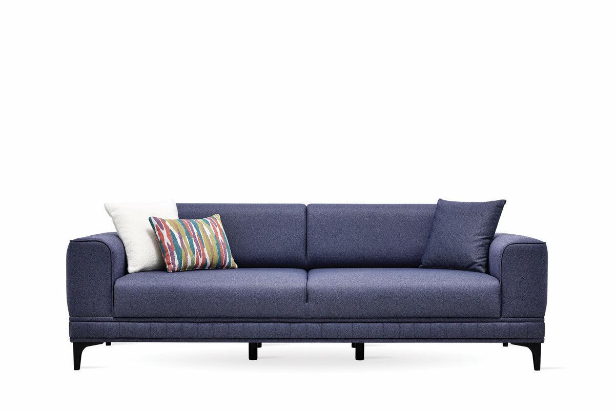 Pavia Navy Blue 3-Seater Sofa Bed - Ella Furniture