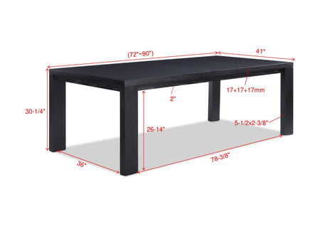 Pelham Black/Gray Modern Solid Wood And Veneers Fabric Upholstered Dining Room Set - Ella Furniture