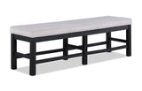Pelham Black/Gray Modern Solid Wood And Veneers Fabric Upholstered Dining Room Set - Ella Furniture