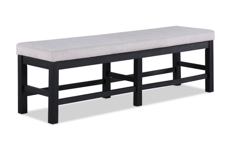 Pelham Black/Gray Modern Solid Wood And Veneers Fabric Upholstered Dining Room Set - Ella Furniture