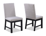 Pelham Black/Gray Modern Solid Wood And Veneers Fabric Upholstered Dining Room Set - Ella Furniture