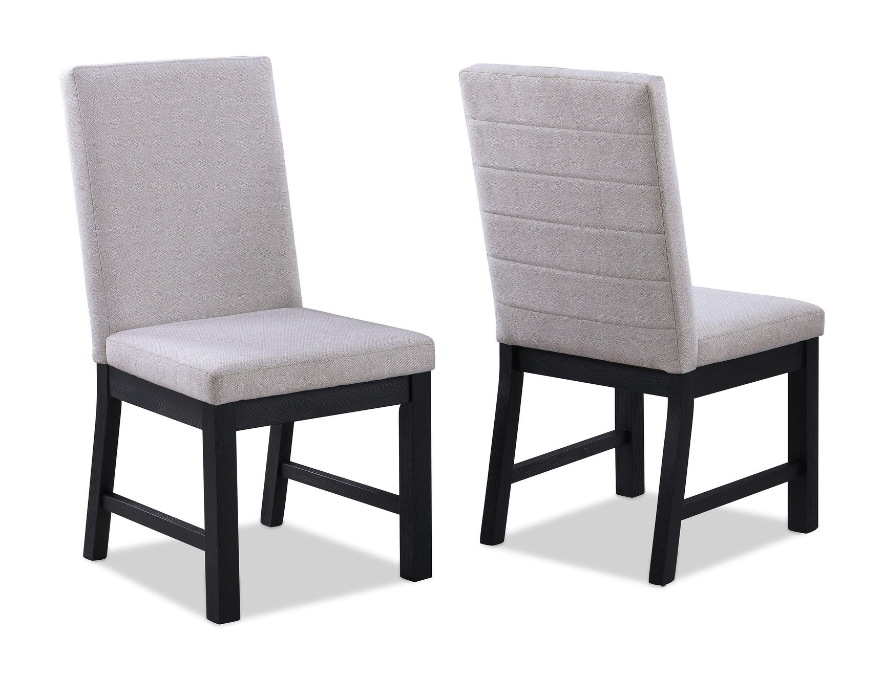 Pelham Black/Gray Modern Solid Wood And Veneers Fabric Upholstered Dining Room Set - Ella Furniture