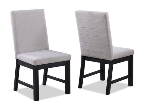 Pelham Black/Gray Modern Solid Wood And Veneers Fabric Upholstered Dining Room Set - Ella Furniture