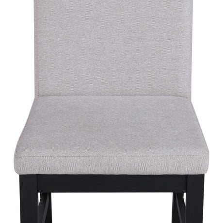 Pelham Black/Gray Modern Solid Wood And Veneers Fabric Upholstered Dining Room Set - Ella Furniture