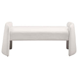 Peoria Velvet Upholstered Accent Bench Ivory 910199 - Ella Furniture