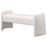 Peoria Velvet Upholstered Accent Bench Ivory 910199 - Ella Furniture