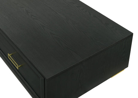 Pepe Black/Gold Modern Contemporary Solid Wood And Veneers Storage Cocktail Group Coffee Table - Ella Furniture