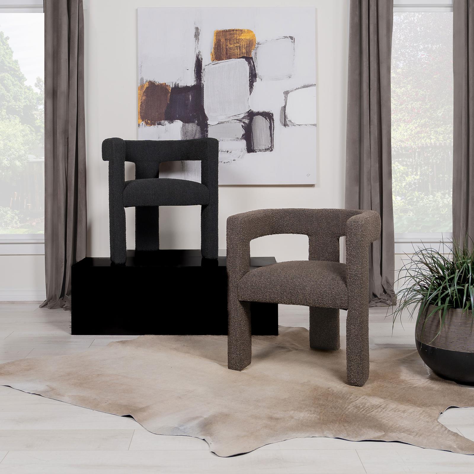 Petra Boucle Upholstered Accent Side Chair Black 902882 - Ella Furniture