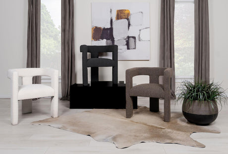 Petra Boucle Upholstered Accent Side Chair Black 902882 - Ella Furniture
